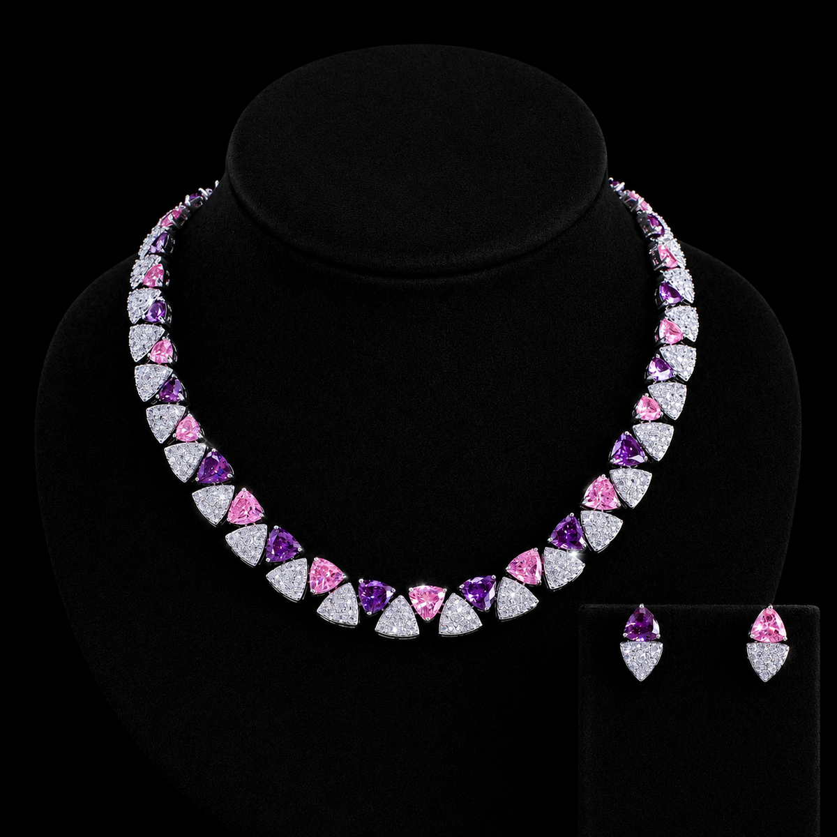 Pink and Purple 2 Piece Jewelry Set