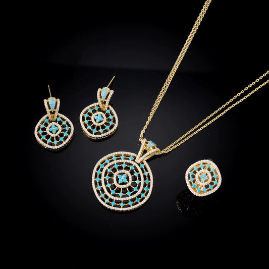 Gold and Turquoise 3 Piece Set