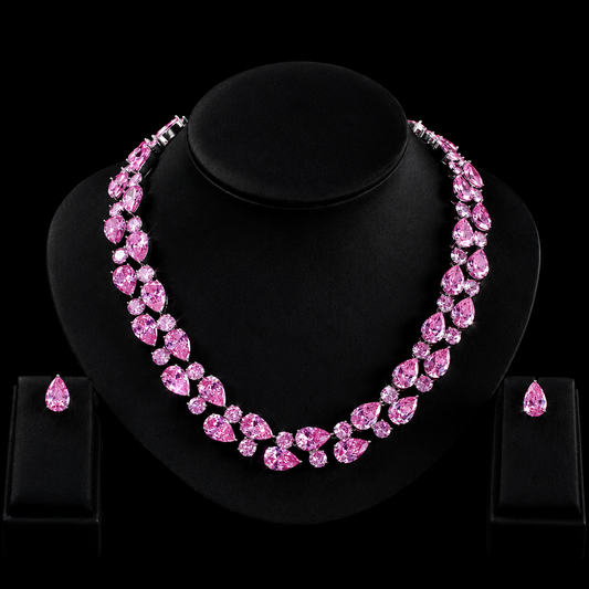 Pink and Round 2 Piece Jewelry Set
