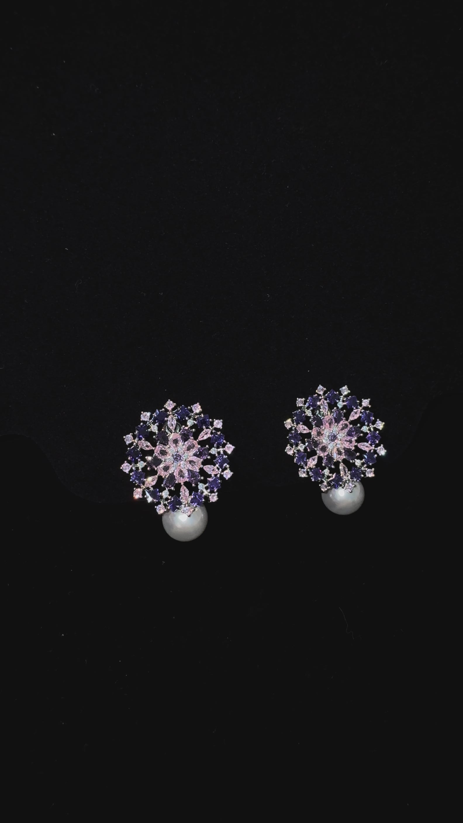 Pink and Purple Pearl Earrings