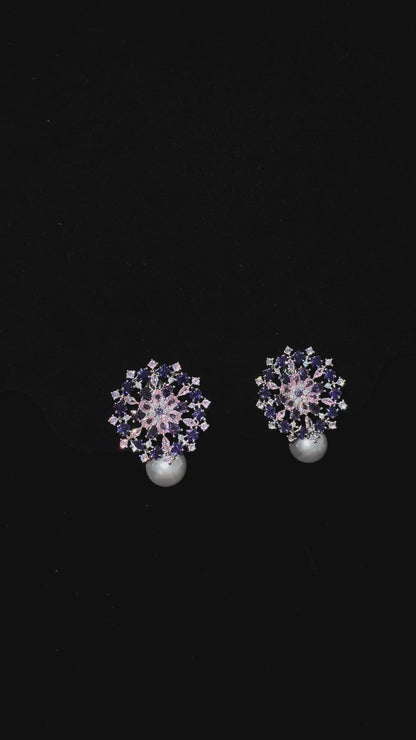 Pink and Purple Pearl Earrings